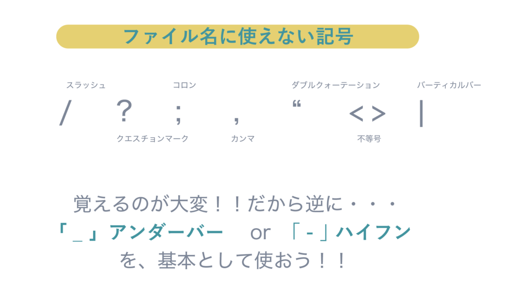 ファイル名に使用できない記号一覧